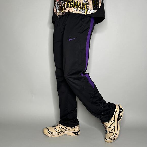Nike Other - Nike Elite Sweatpants Black Polyester Baggy Purple Swoosh Dri Fit